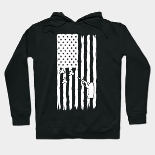 Quail Hunter Quail American Flag Hoodie